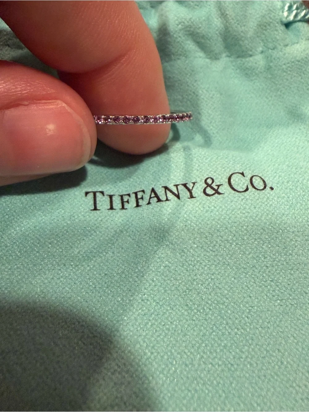 Tiffany & Co. White Gold and Amethyst Stackable Band